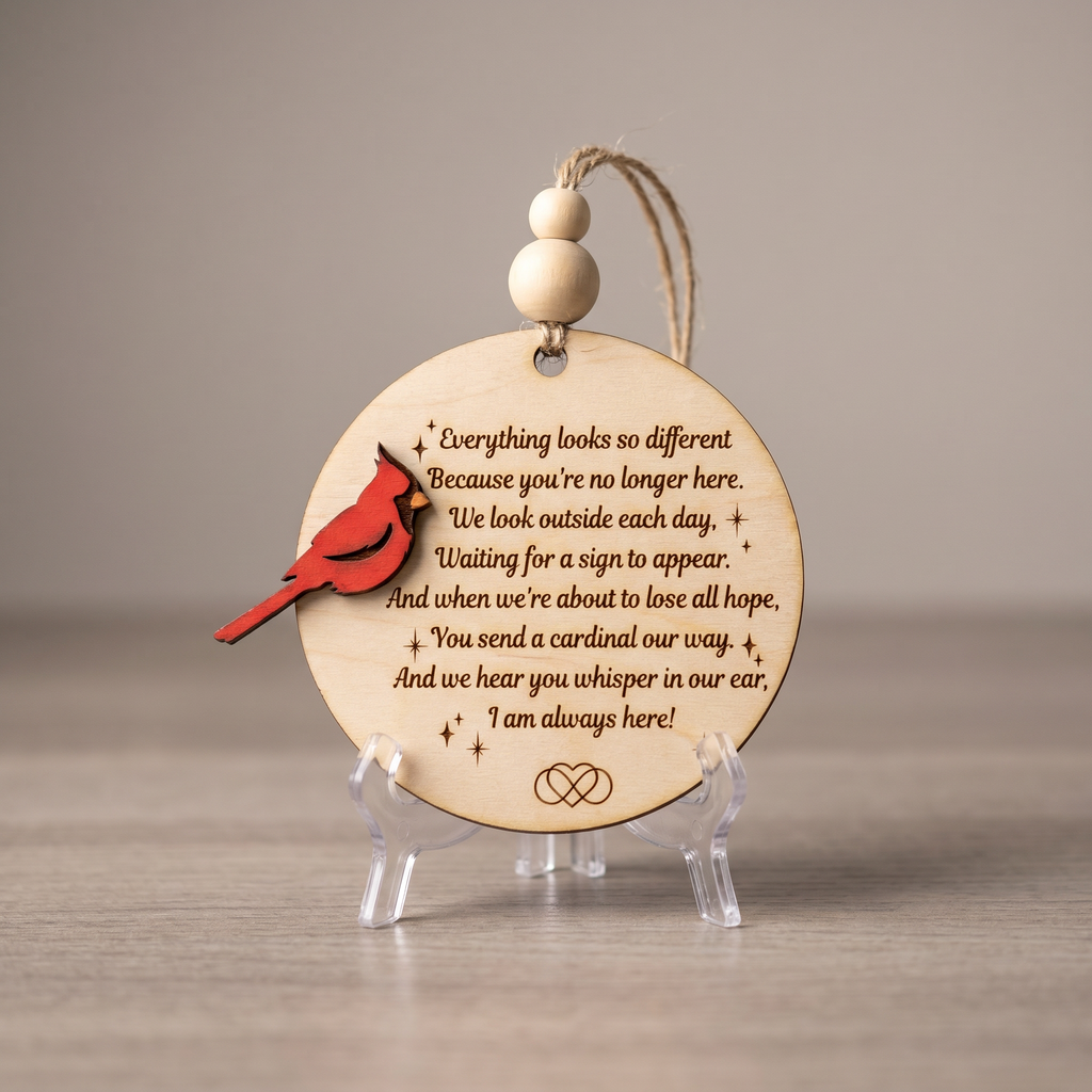 Cardinal Memorial Ornament — Christmas Keepsake