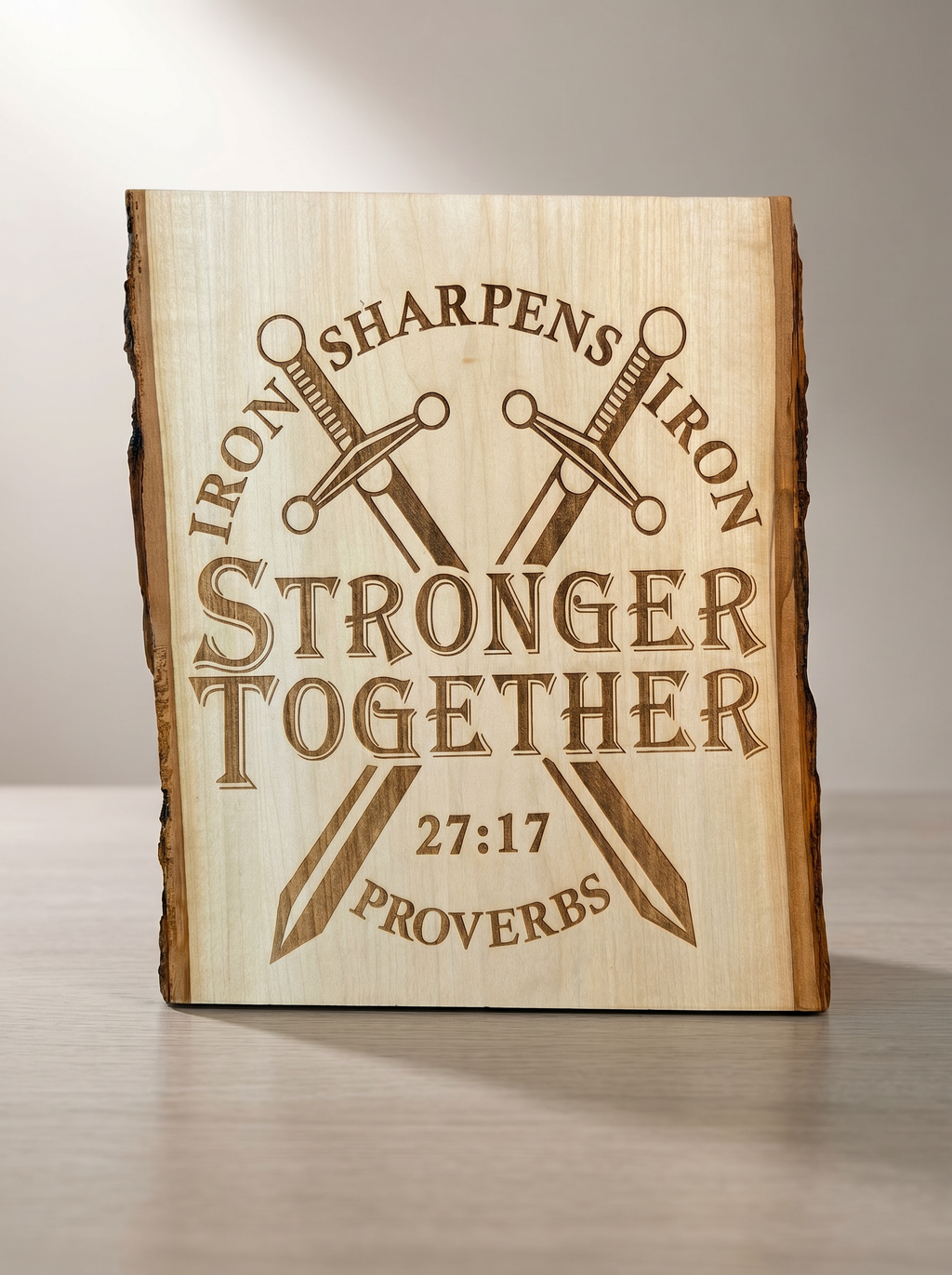 Iron Sharpens Iron Wood Sign