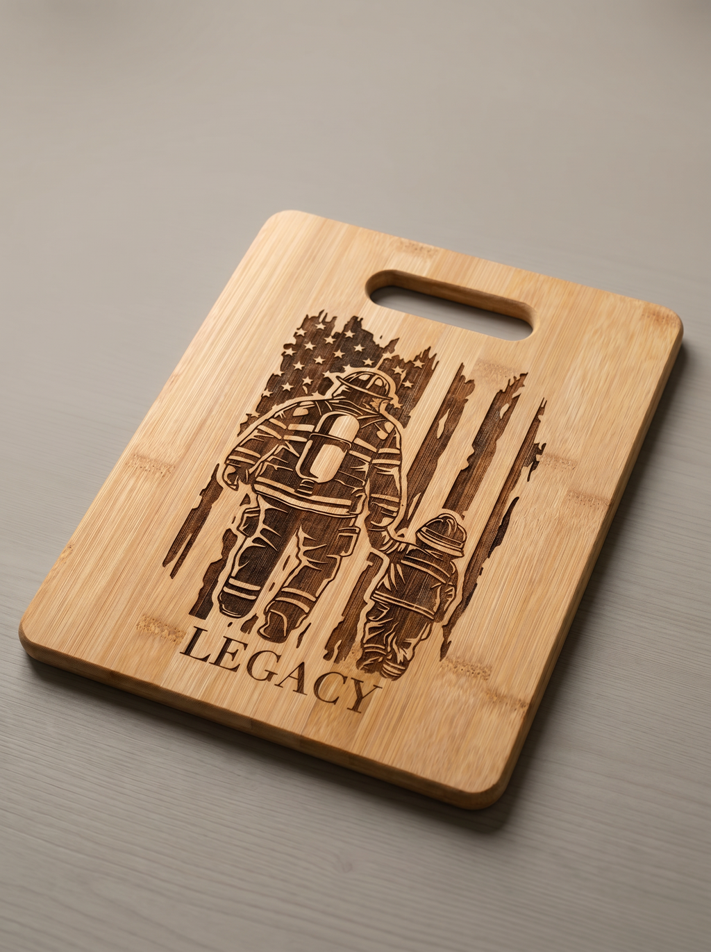 Firefighter Cutting Board — Father Son Gift