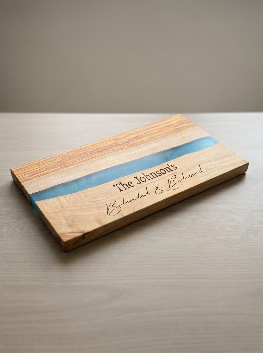 Olive Wood Resin River Cutting Board
