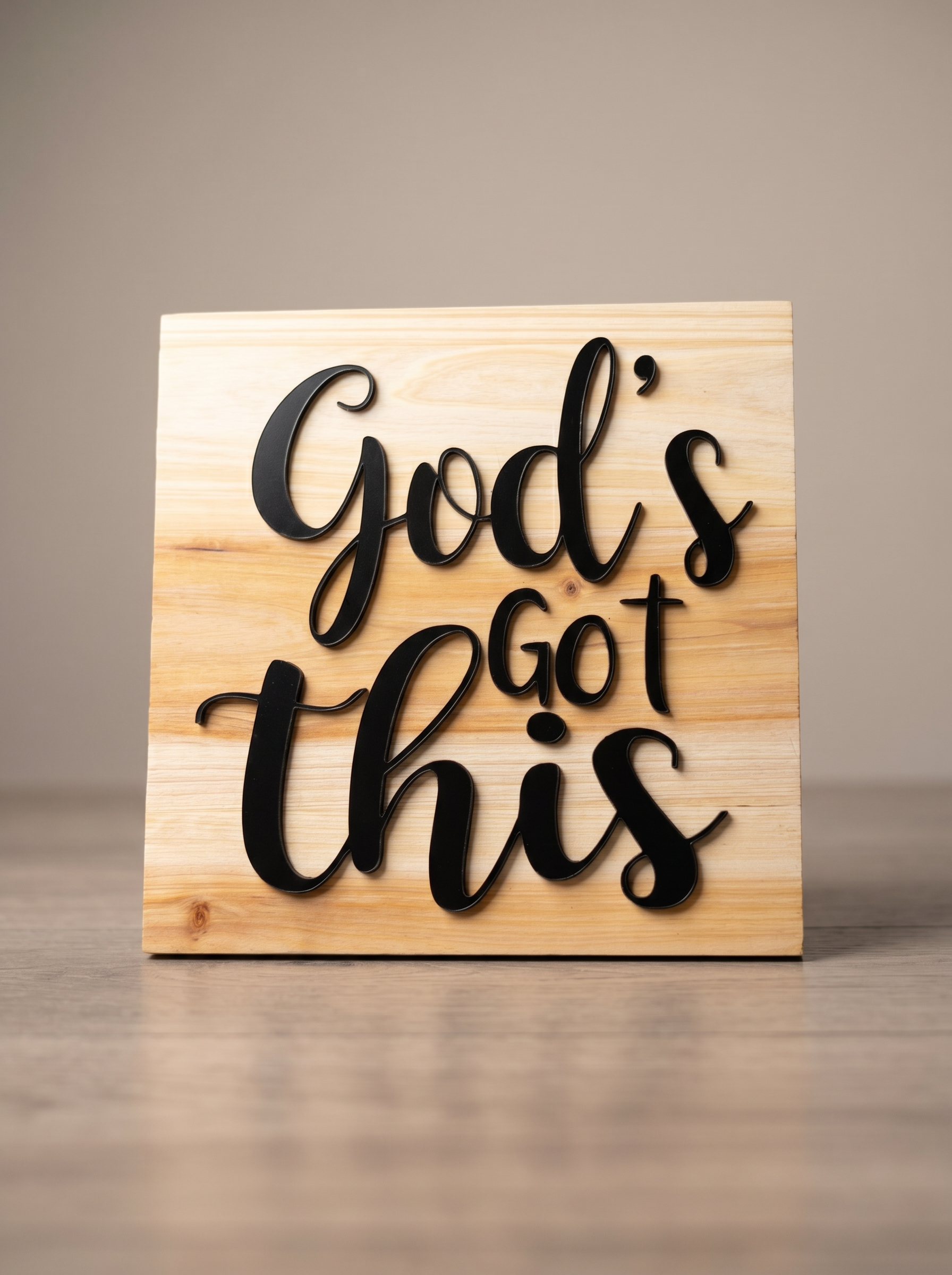 Christian Wall Art — Rustic Inspirational Sign