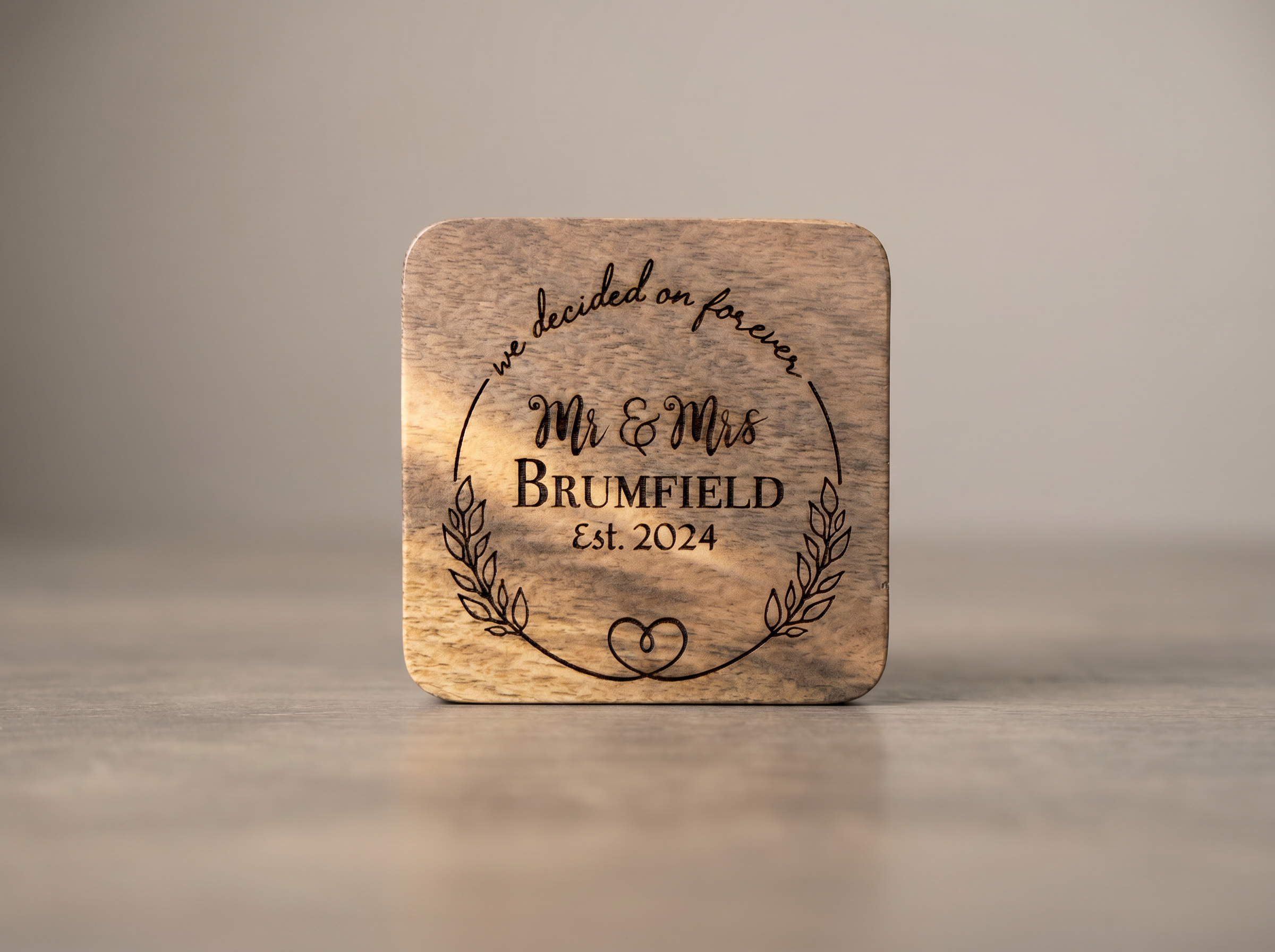 Engraved Walnut Ring Bearer Box