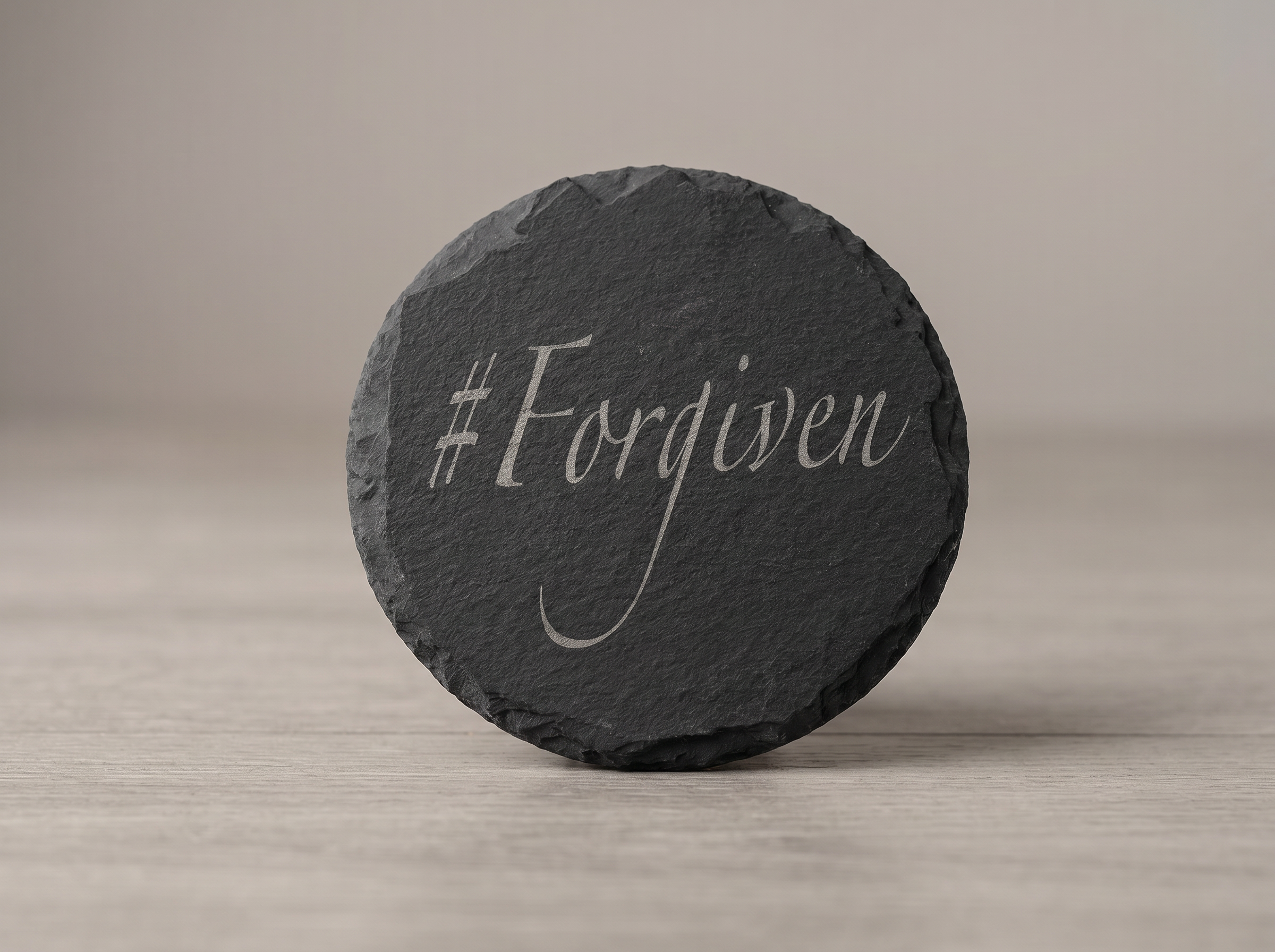 Forgiven Slate Coaster — Faith Message Gift