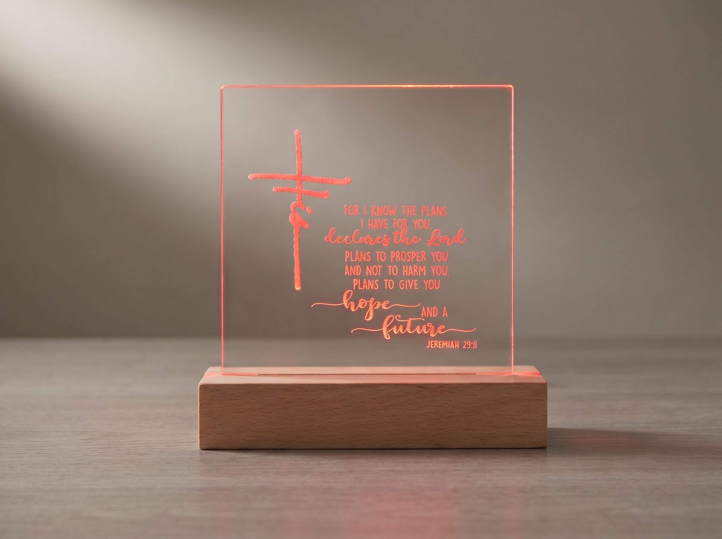 Personalized Acrylic Night Light — Wedding Centerpiece