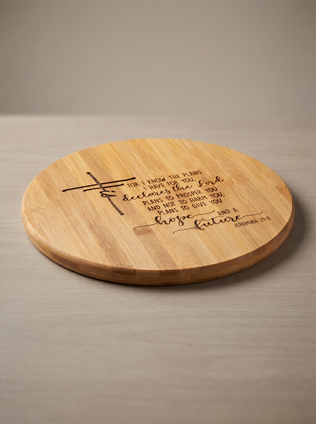 Jeremiah 29:11 Lazy Susan — Engraved Bible Verse