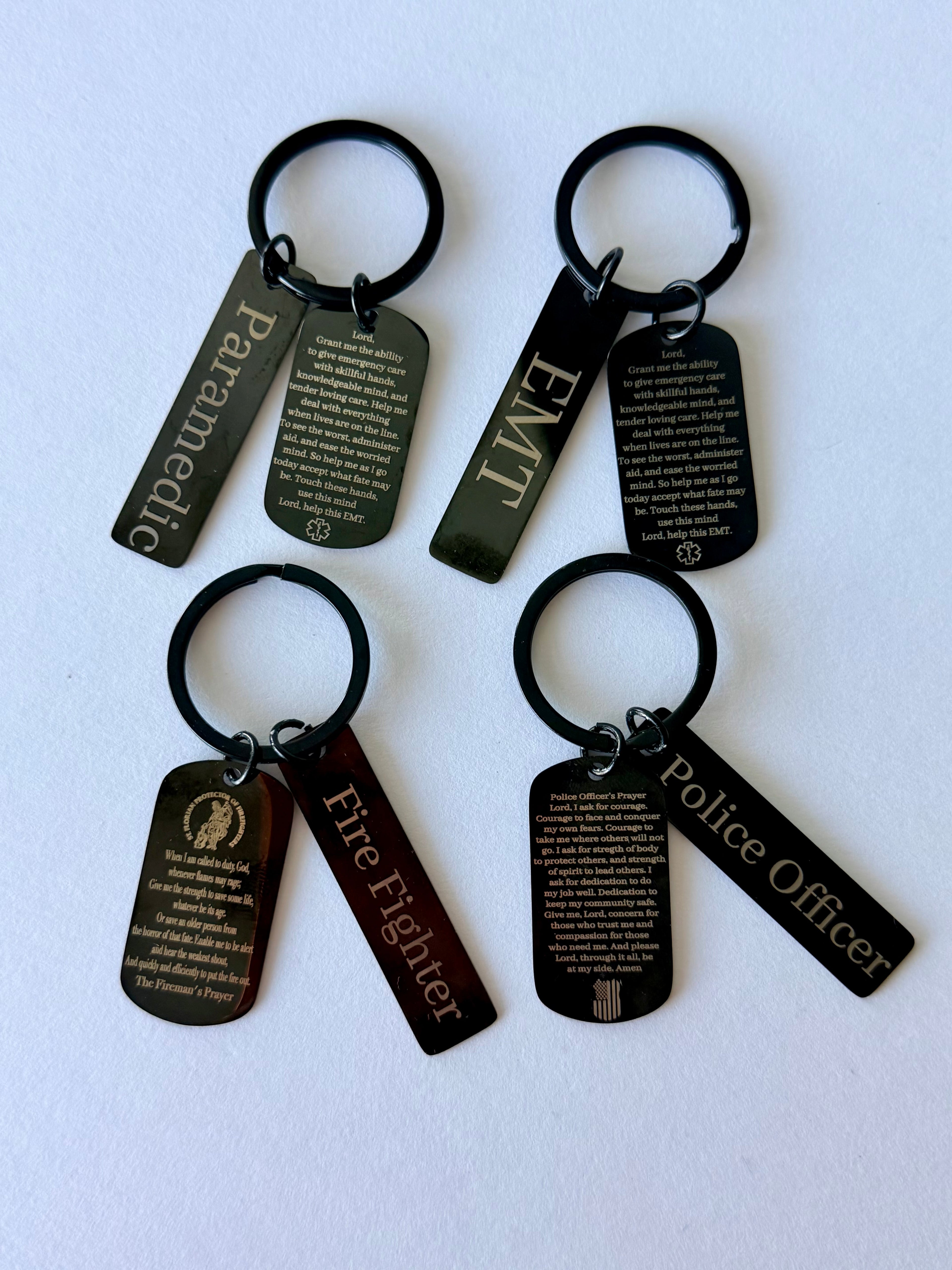 Public Safety Prayer Keychain — Custom Tag