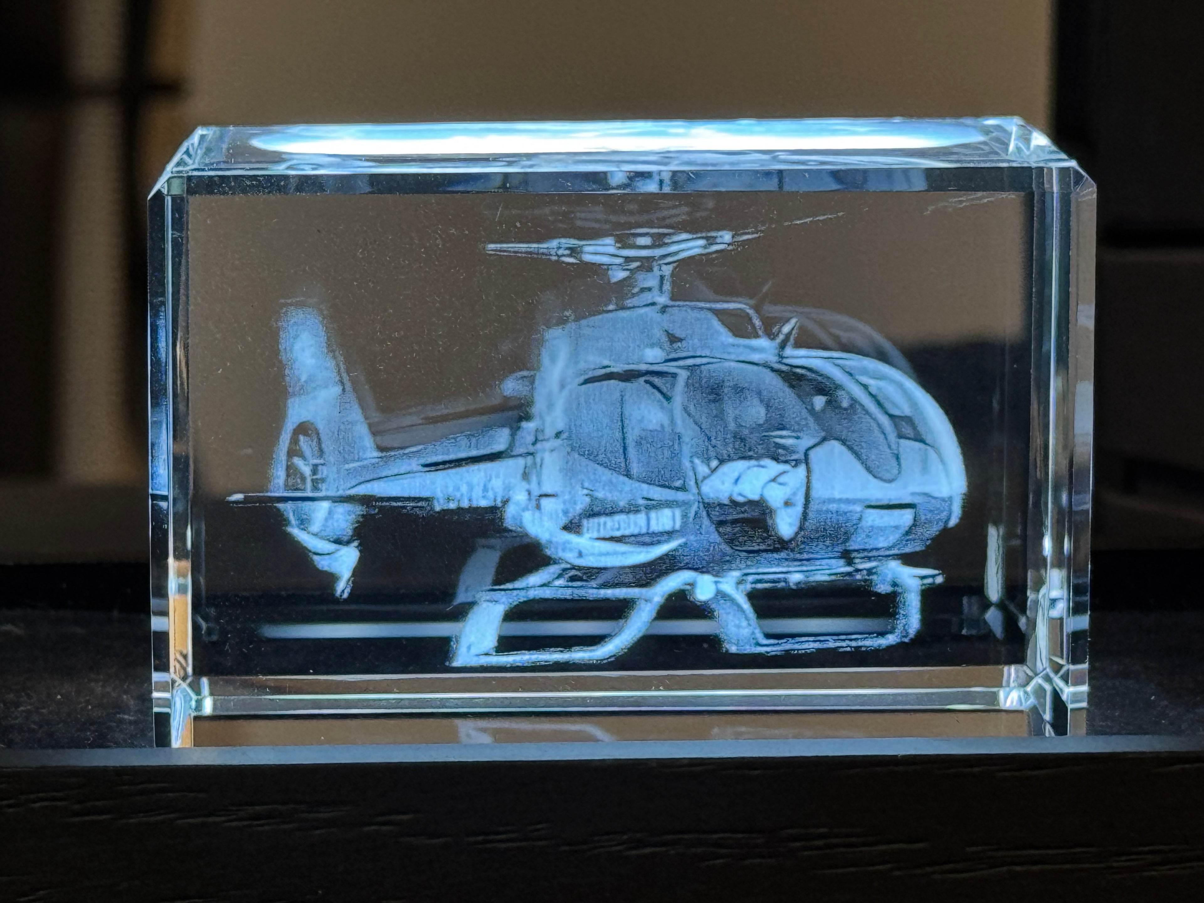 Personalized Tribute 3D Crystal — Add Engraved Name, Date & Service Detail