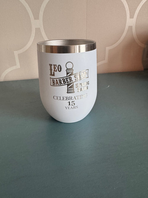 Professional Business Tumbler Custom Engraved Logo Cup Anodized Aluminum Wine Drinkware Laser Etched Design Corporate Branding Essential Premium Quality Construction Client Gift Idea Employee Appreciation Present Promotional Marketing Item