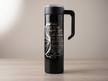 Engraved skinny tumbler 20oz, elegant studio photo