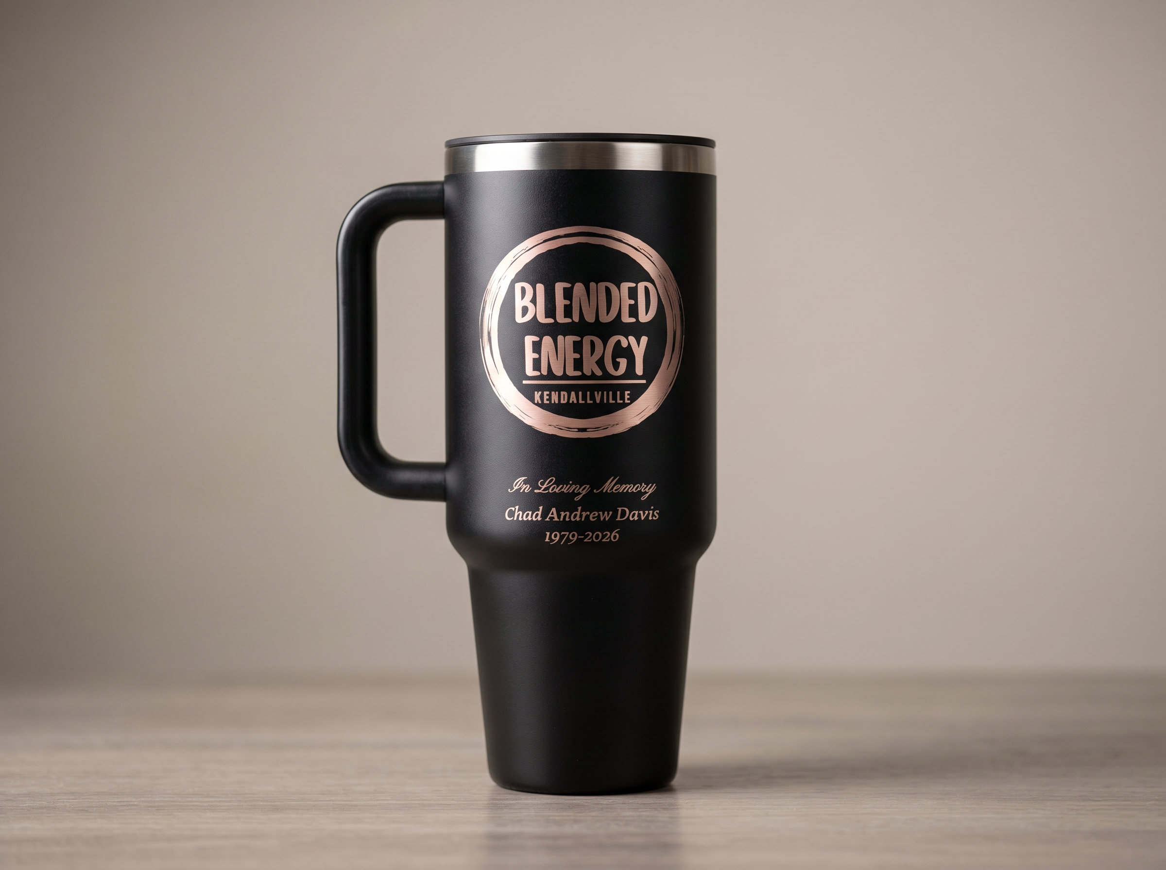 Engraved 40oz tumbler, first responder gift, elegant studio photo