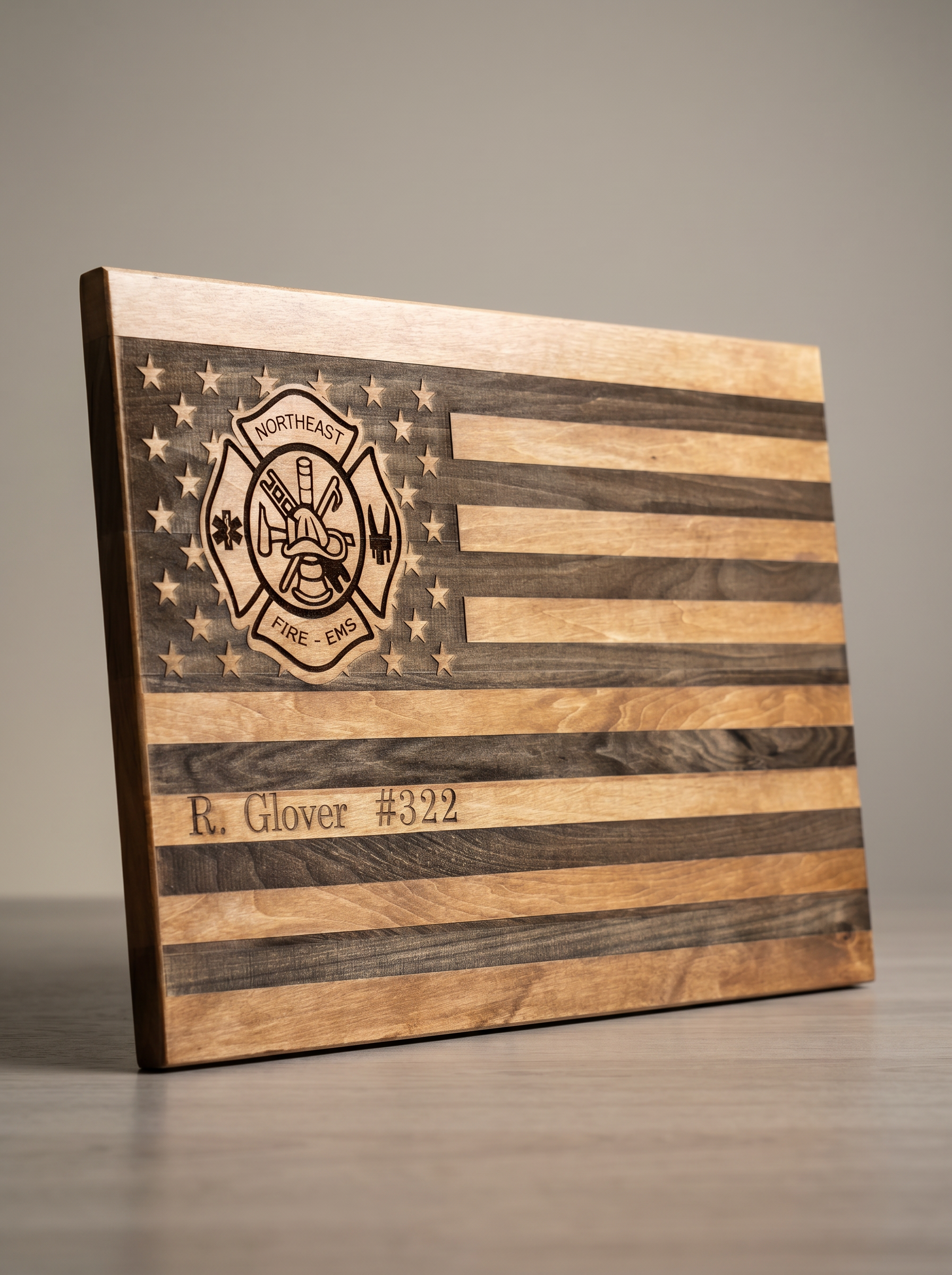 Firefighter Flag Plaque — First Responder Gift