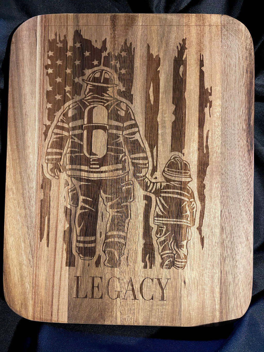 Firefighter Cutting Board — Father Son Gift