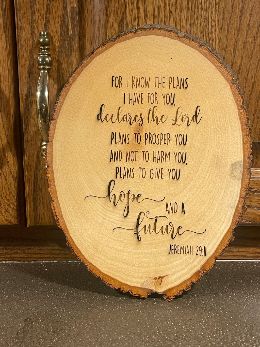 Jeremiah 29:11 Engraved Wood Plaque