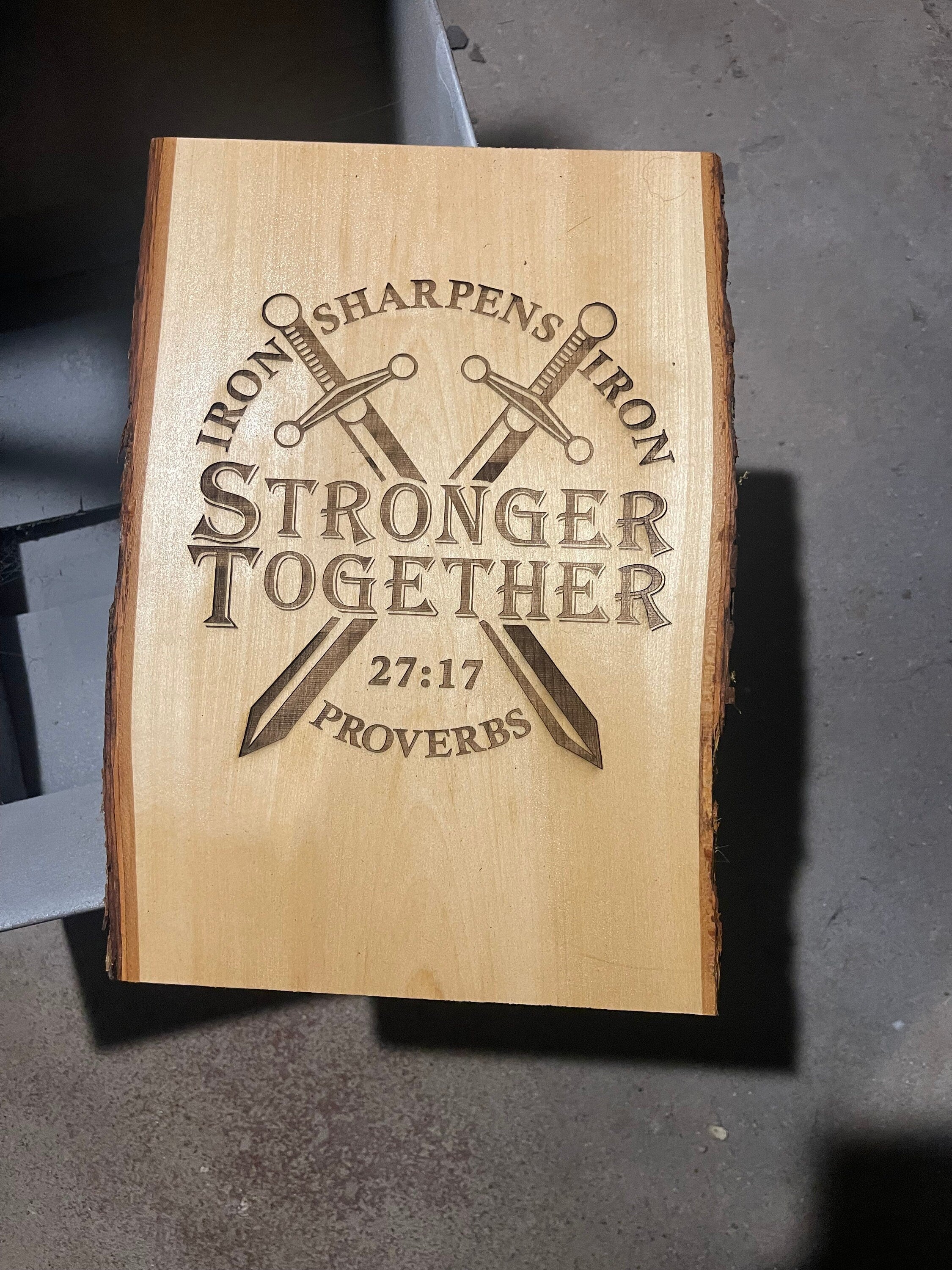 Iron Sharpens Iron Wood Sign