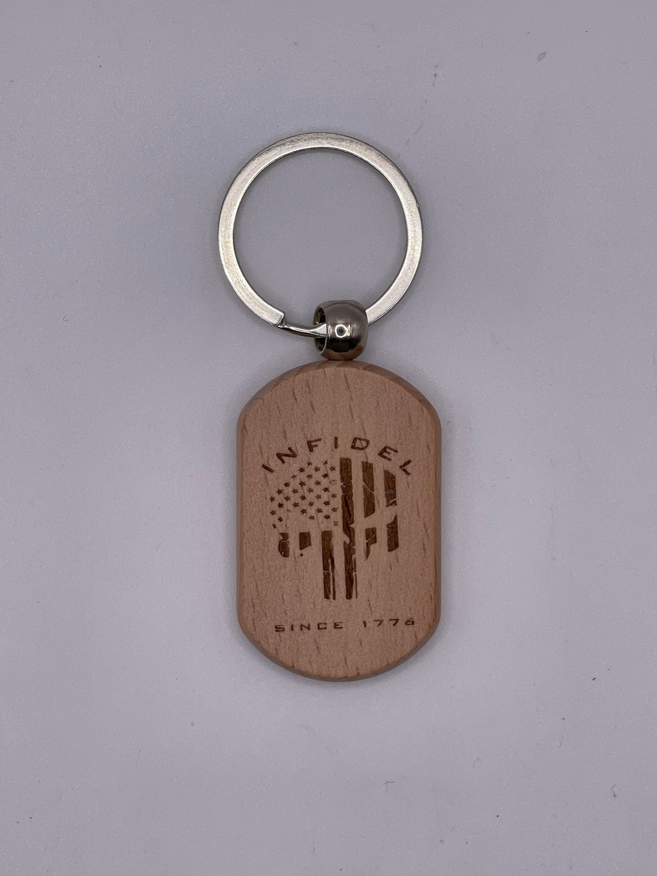 Custom Laser Engraved Keychain: Company Logo, Military Gift