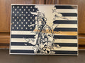 Firefighter American Flag Wood Plaque: First Responder Gift