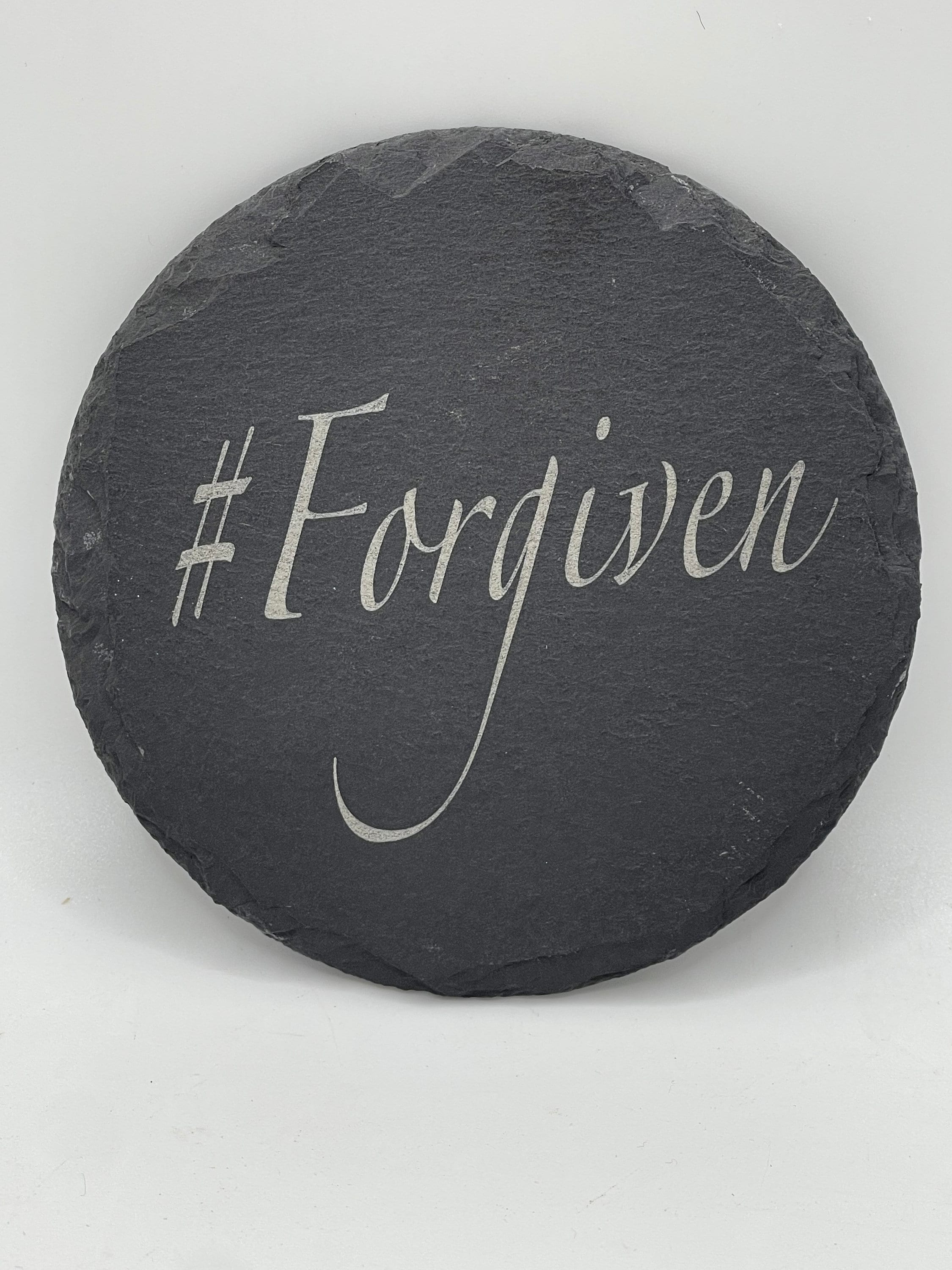 Forgiven Slate Coaster — Faith Message Gift