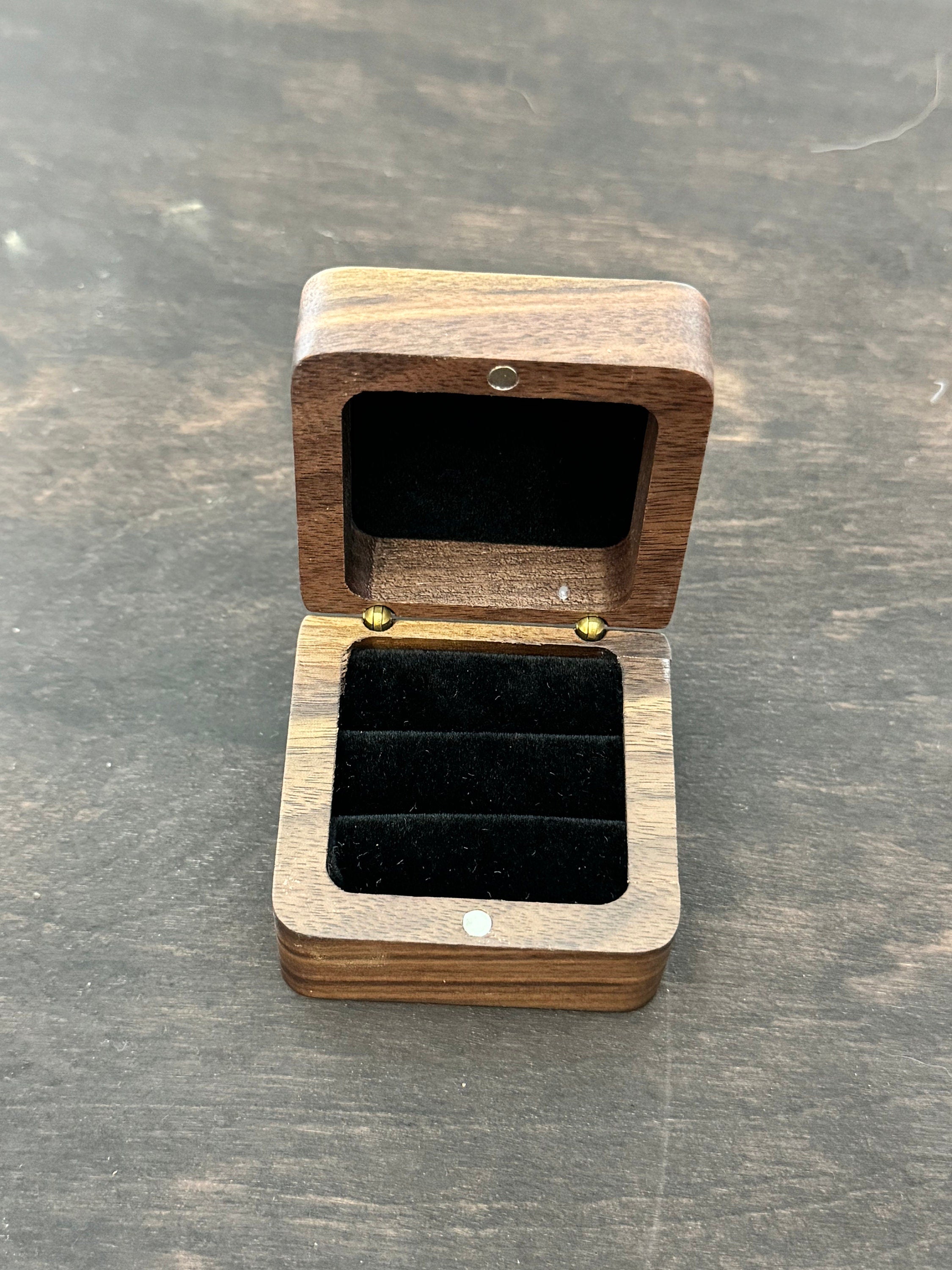 Engraved Walnut Ring Bearer Box