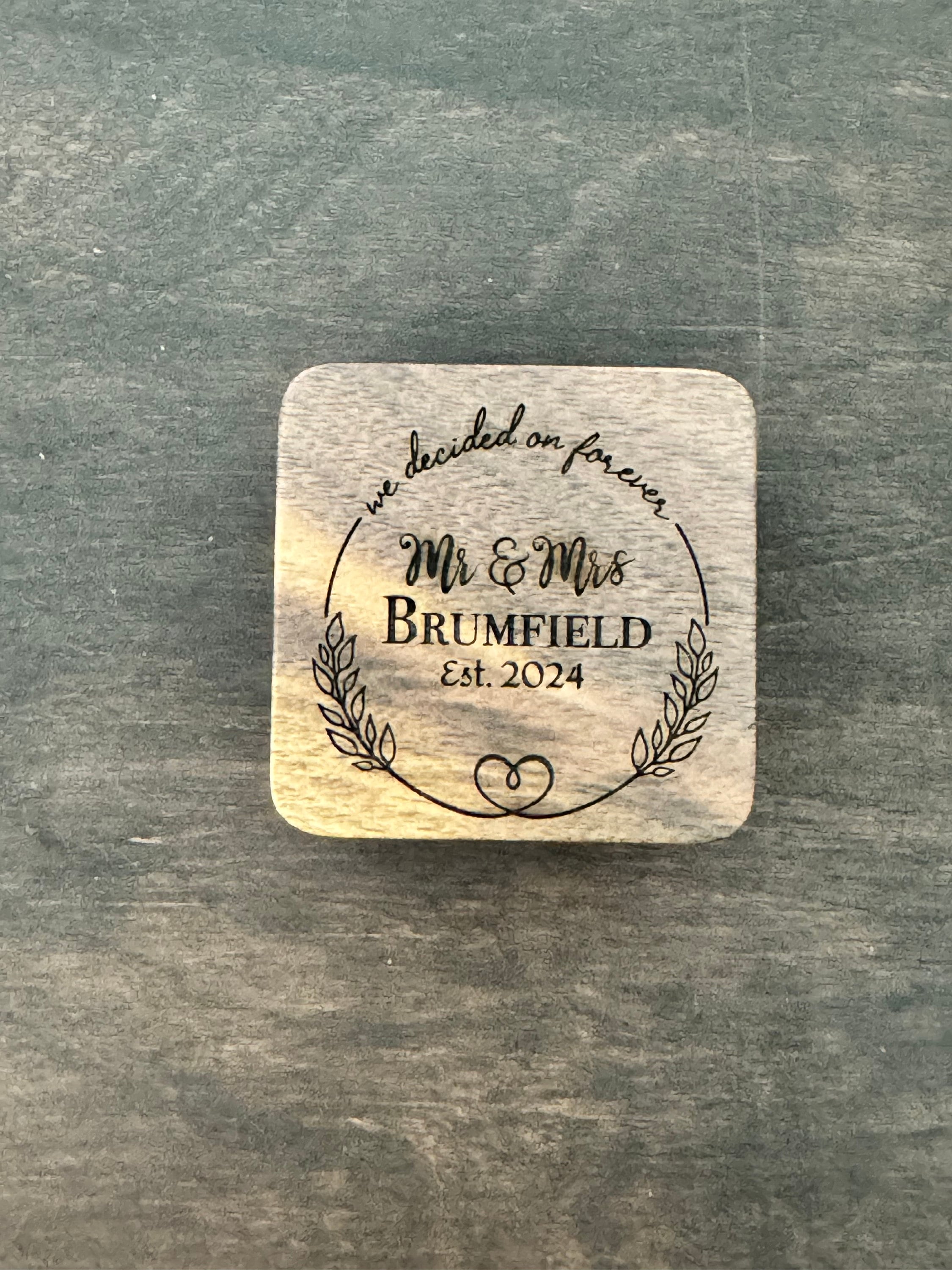 Engraved Walnut Ring Bearer Box