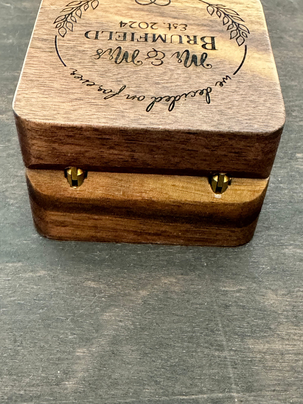 Engraved Walnut Ring Bearer Box