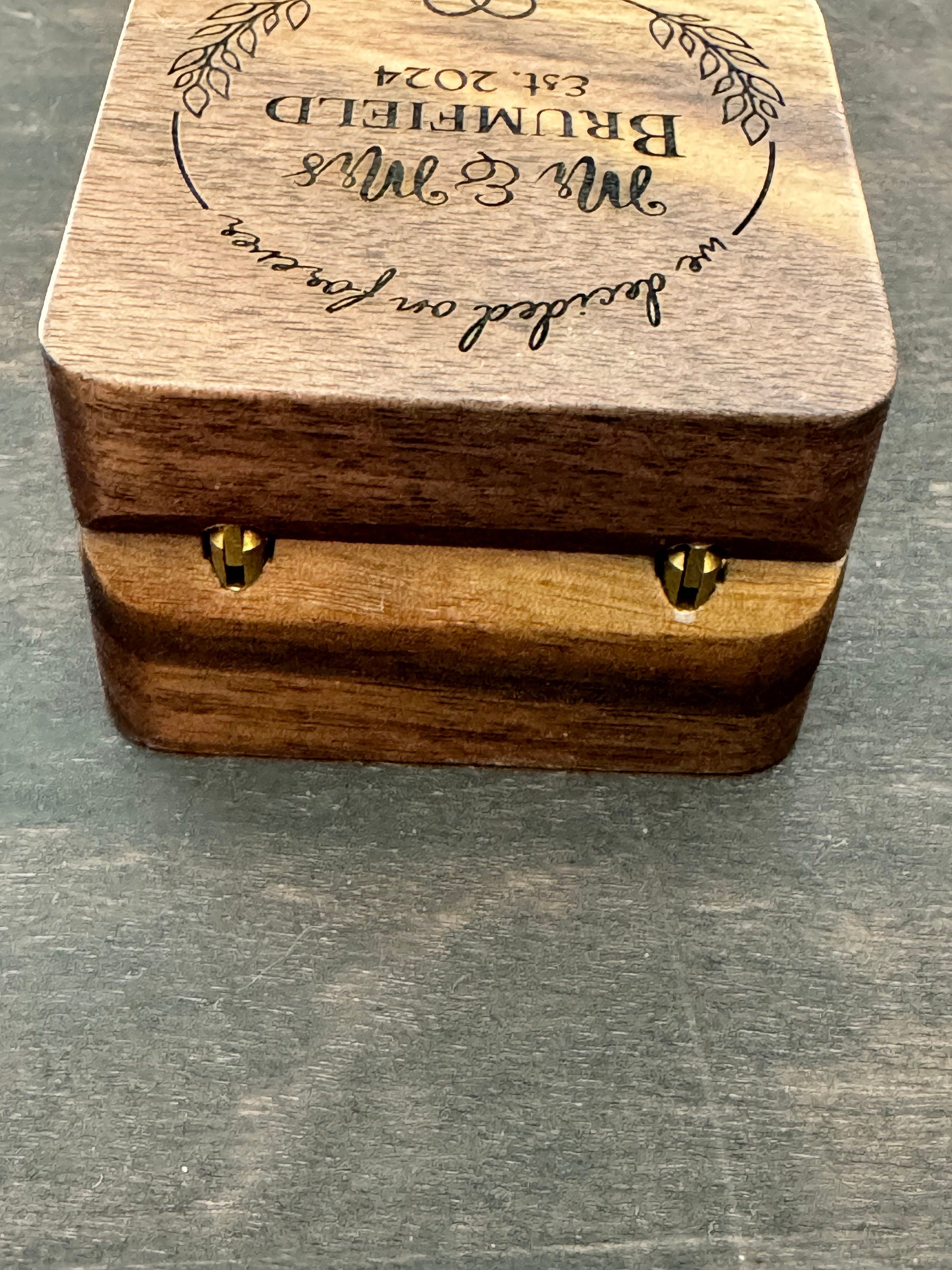 Engraved Walnut Ring Bearer Box