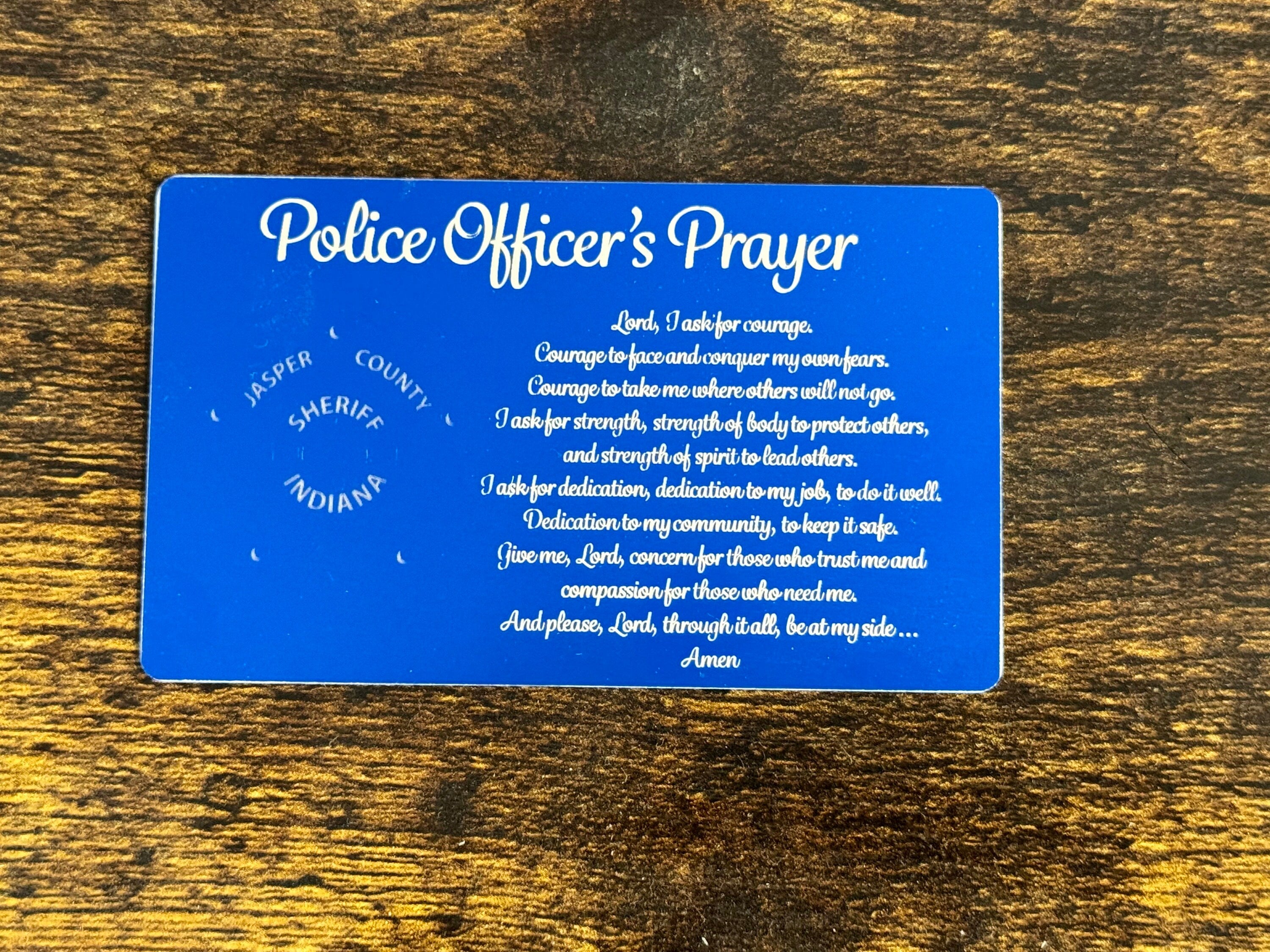 Miranda Warning Engraved Metal Card