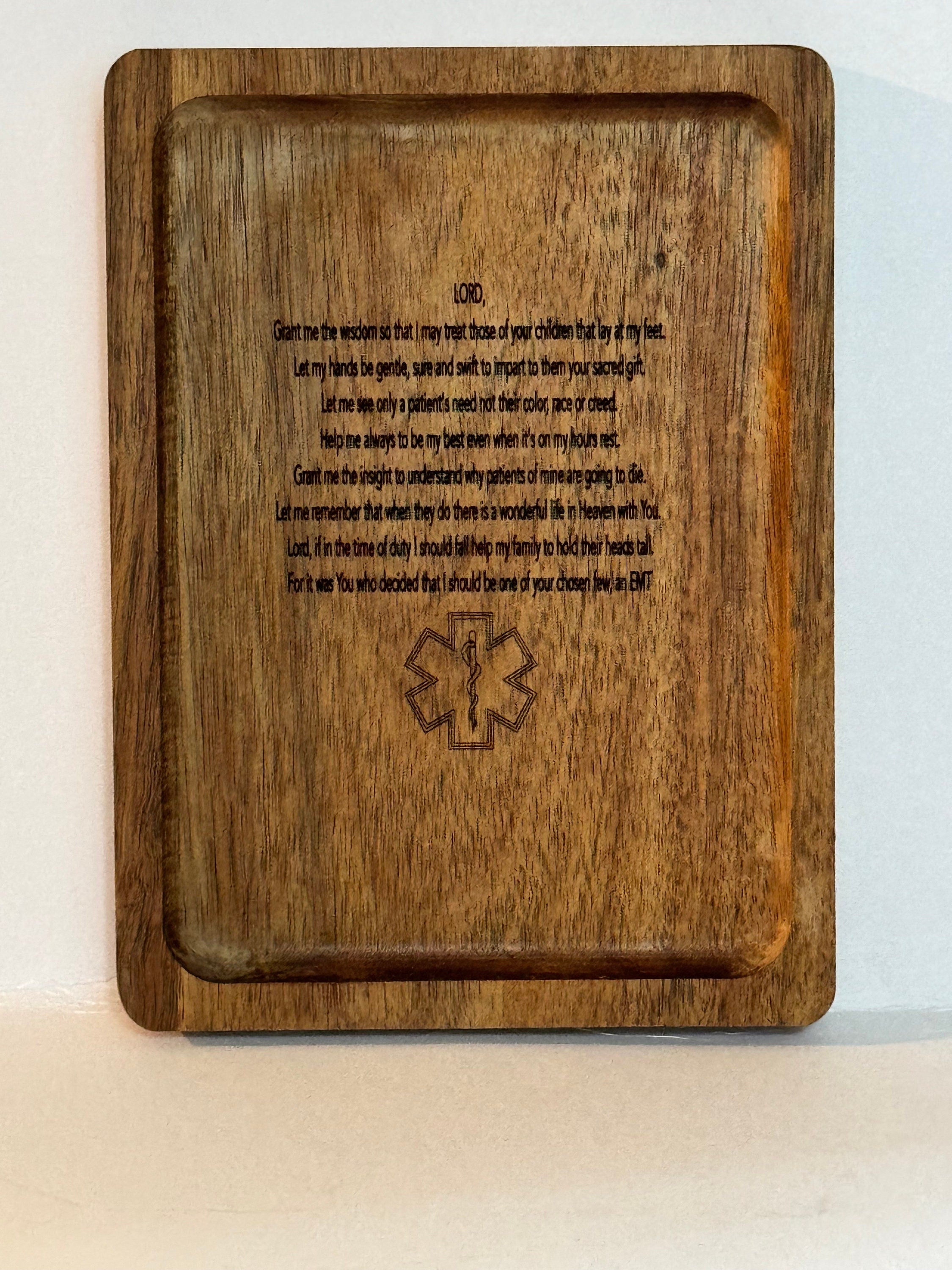 Engraved Wood Catchall Tray — Police Officer Gift