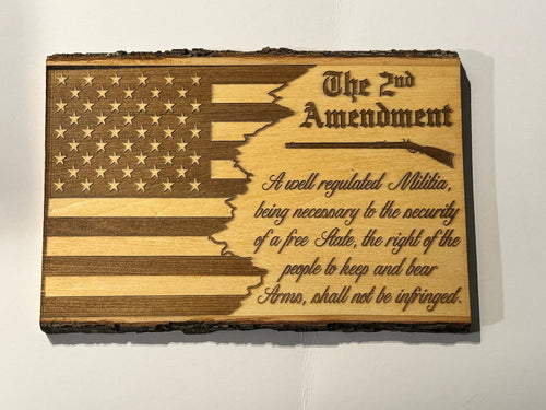 2nd Amendment Wood Sign — Patriotic Flag Decor