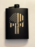 Military Flask — Engraved Warrior Skull
