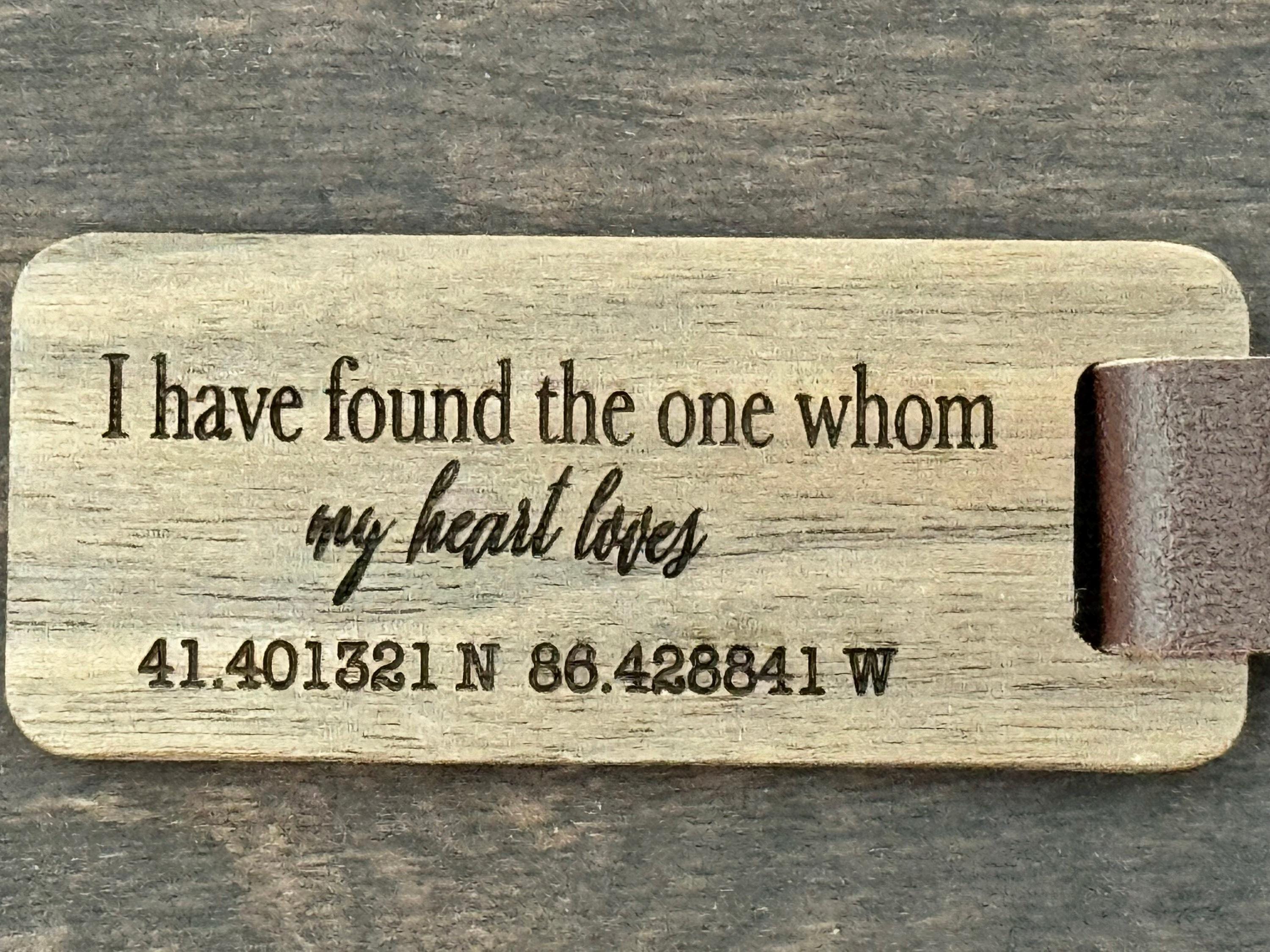 Personalized Walnut Keychain — Leather Strap