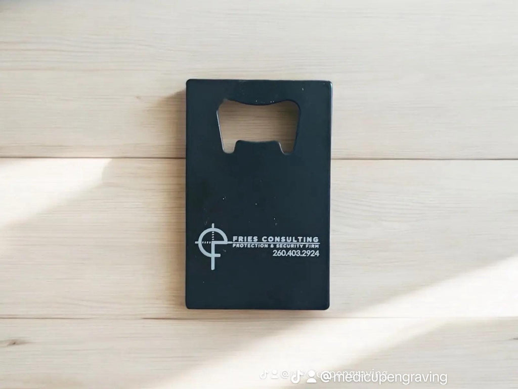 Personalized Bottle Opener: Credit Card Size, Engraved Metal Gift