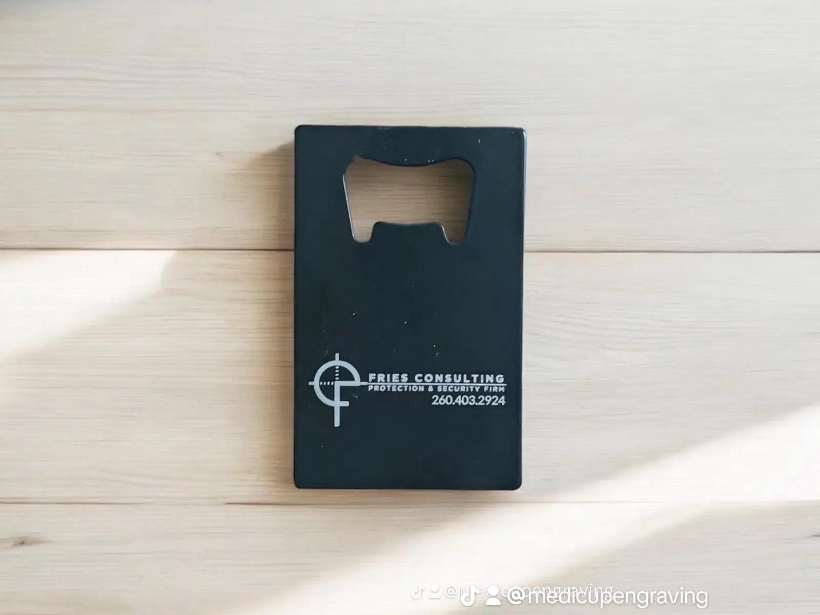 Personalized Bottle Opener: Credit Card Size, Engraved Metal Gift