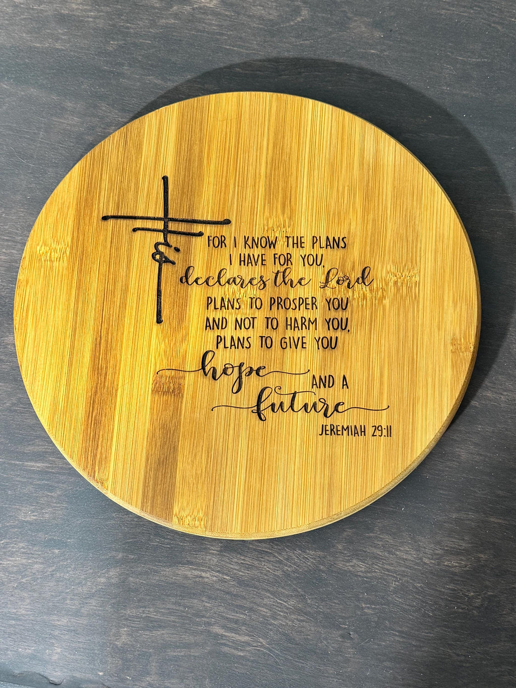 Jeremiah 29:11 Lazy Susan — Engraved Bible Verse