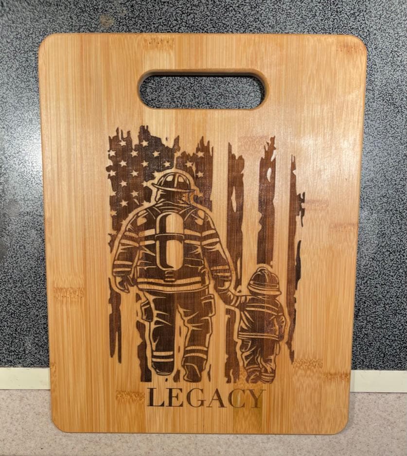 Firefighter Cutting Board — Father Son Gift