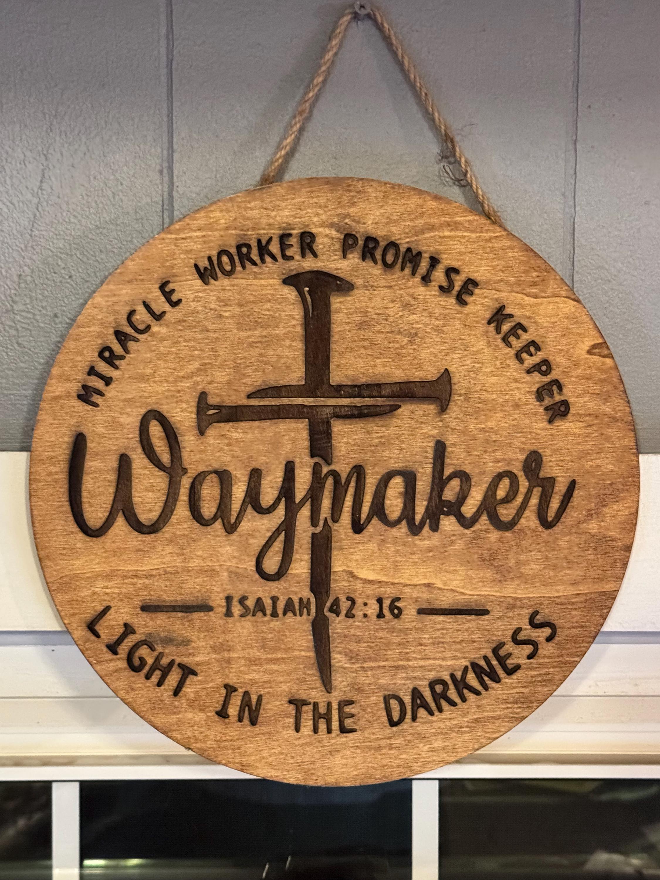 Waymaker Wood Faith Wall Sign
