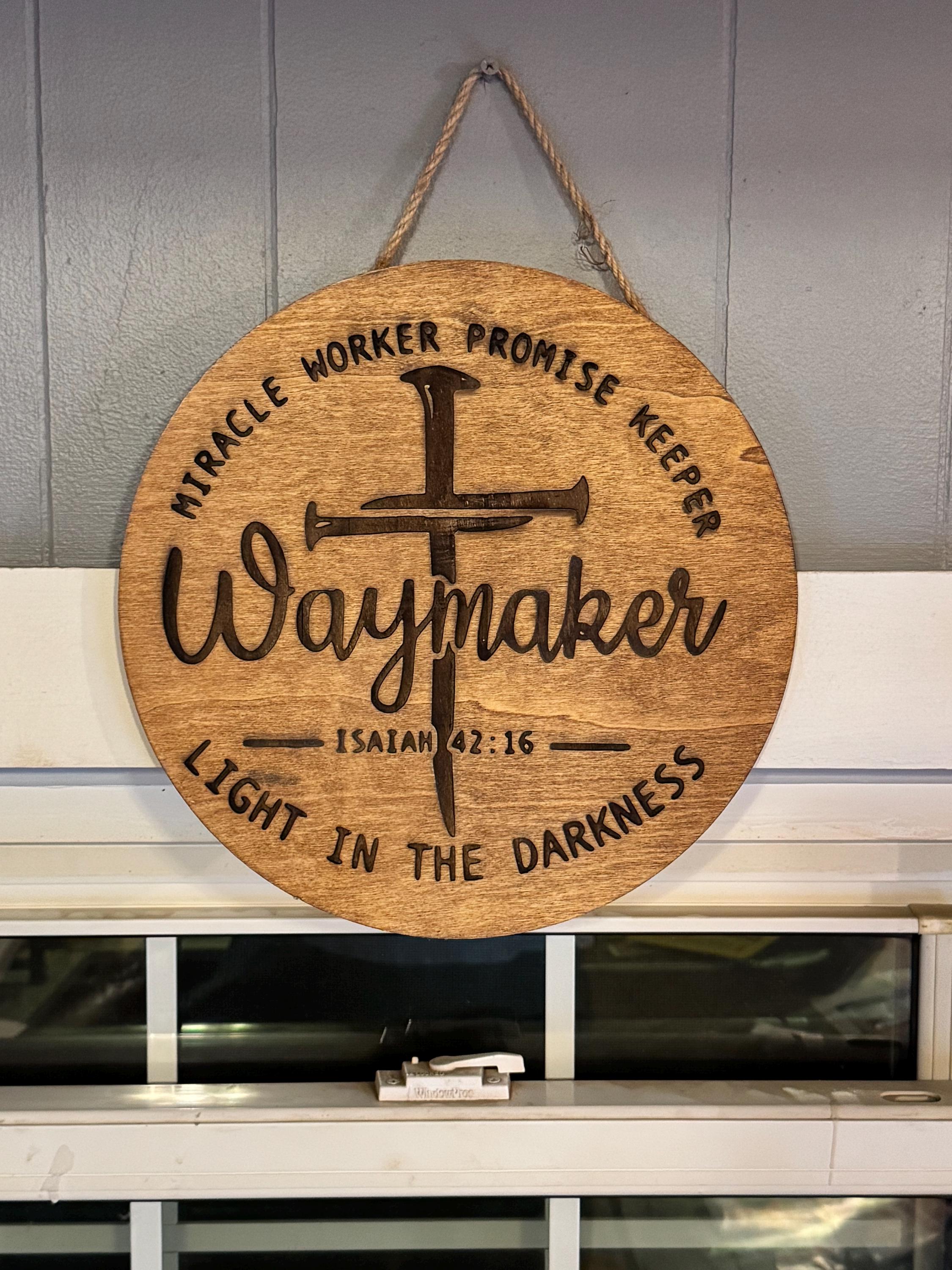 Waymaker Wood Faith Wall Sign