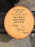 Jeremiah 29:11 Engraved Wood Plaque