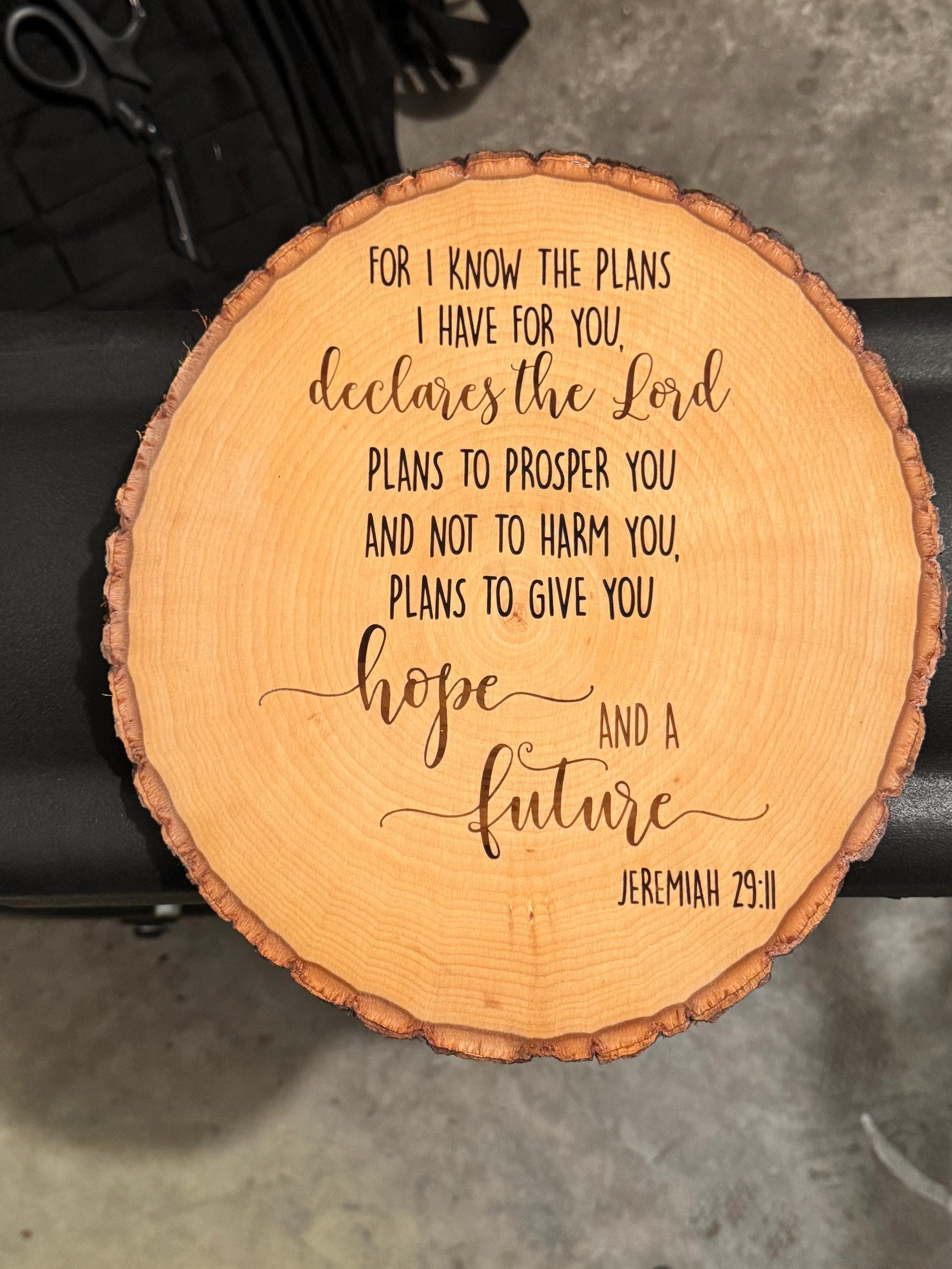 Jeremiah 29:11 Engraved Wood Plaque