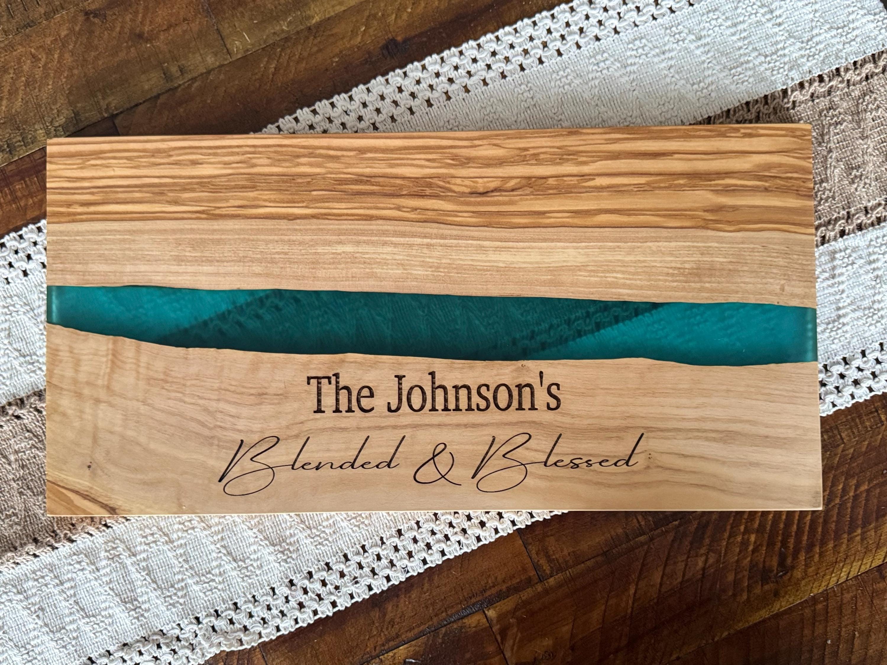 Olive Wood Resin River Cutting Board