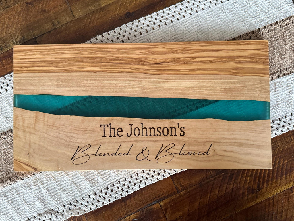 Olive Wood Resin River Cutting Board