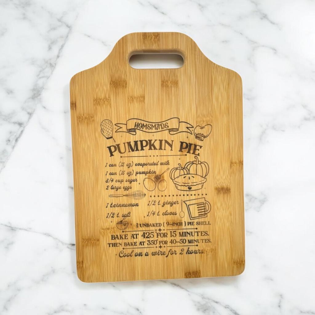 Pumpkin Pie Recipe Cutting Board