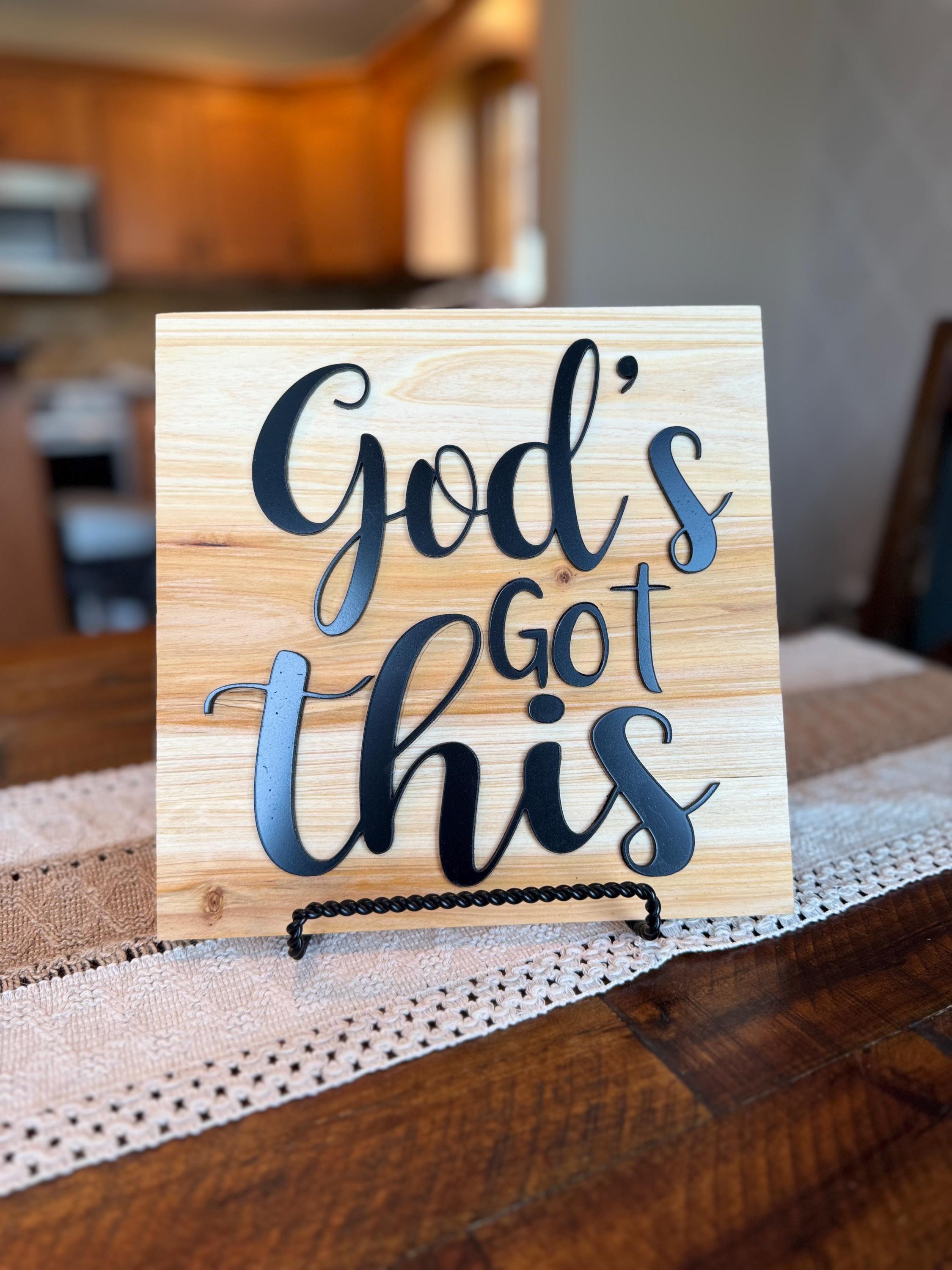 Christian Wall Art — Rustic Inspirational Sign