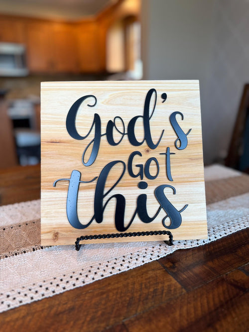Christian Wall Art — Rustic Inspirational Sign