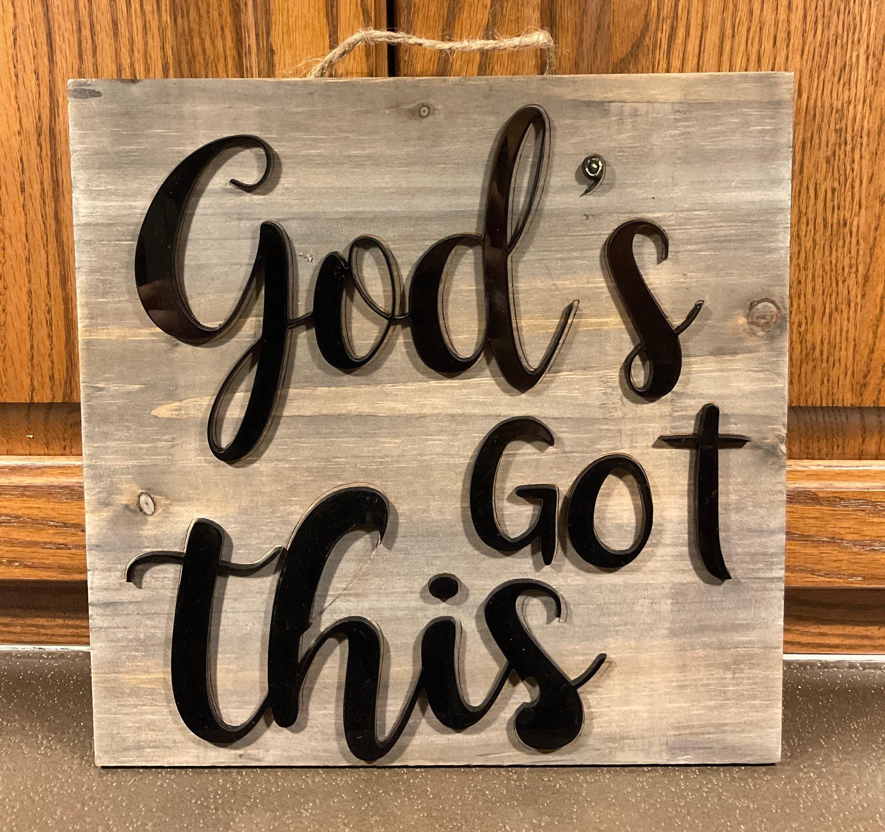 Christian Wall Art — Rustic Inspirational Sign