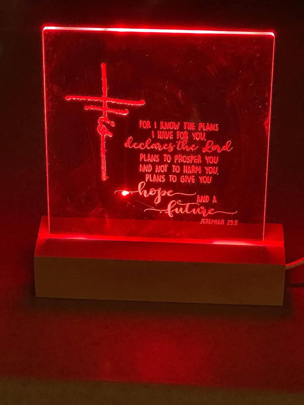 Personalized Acrylic Night Light — Wedding Centerpiece