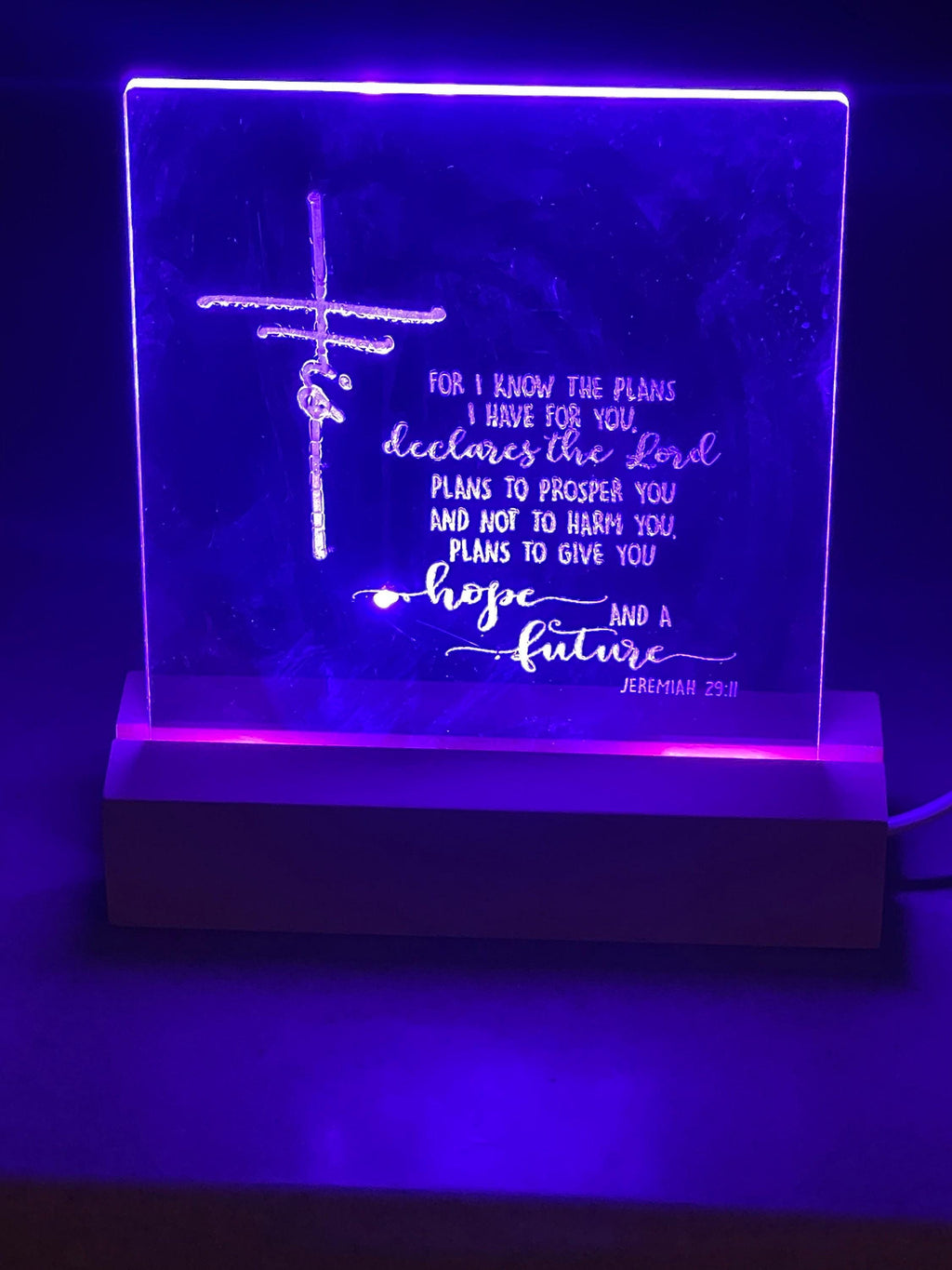 Personalized Acrylic Night Light — Wedding Centerpiece