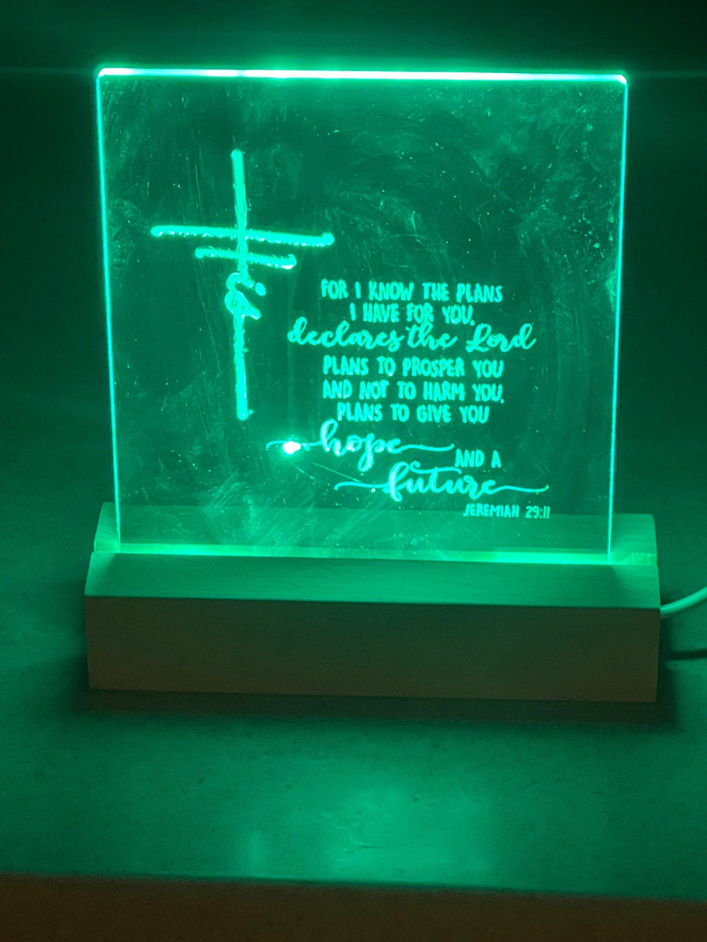 Personalized Acrylic Night Light — Wedding Centerpiece