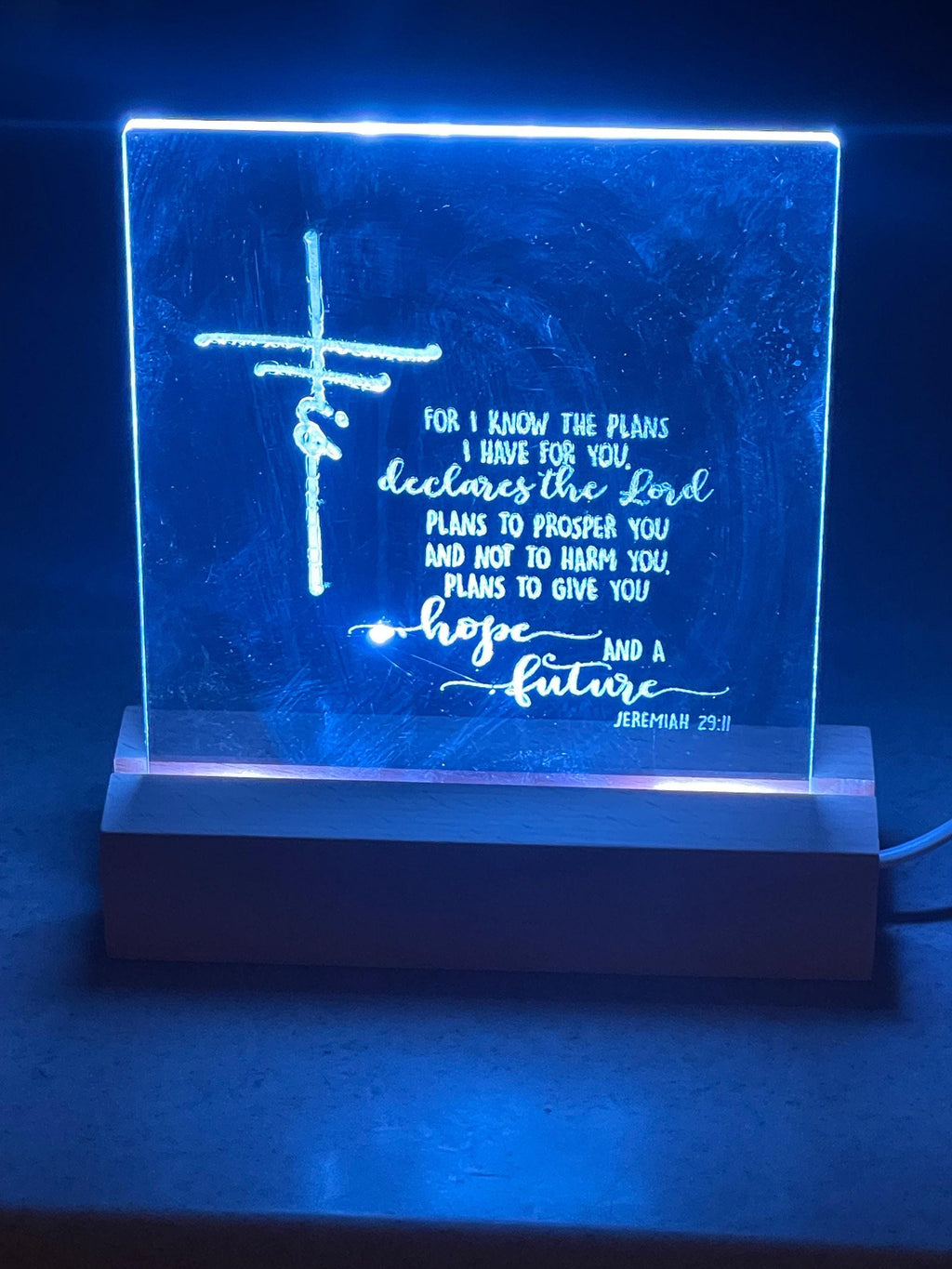 Personalized Acrylic Night Light — Wedding Centerpiece