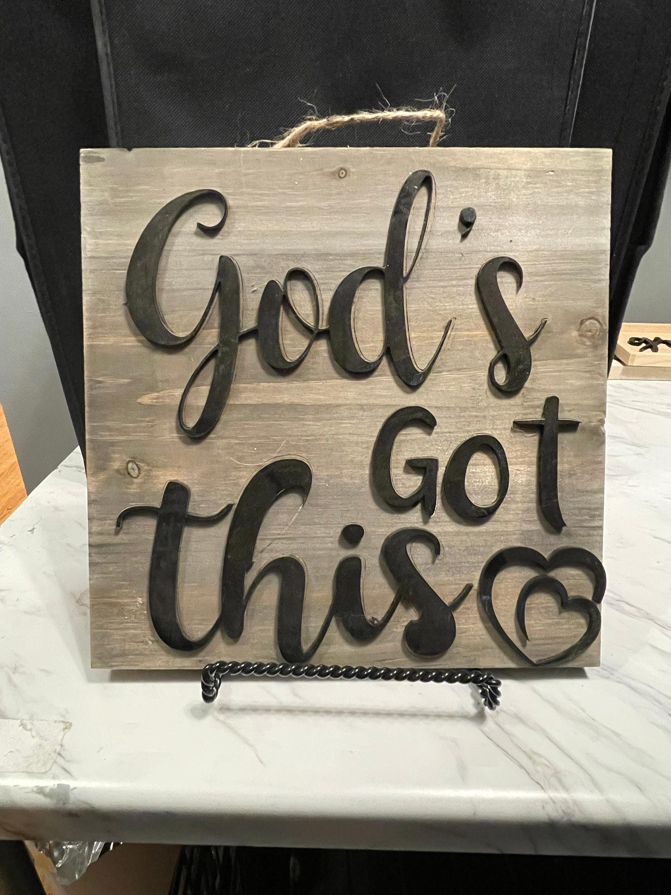 Christian Wall Art — Rustic Inspirational Sign