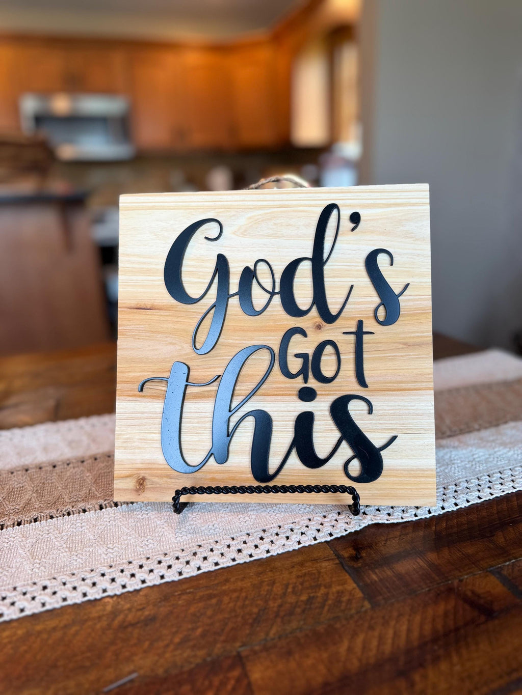 Christian Wall Art — Rustic Inspirational Sign